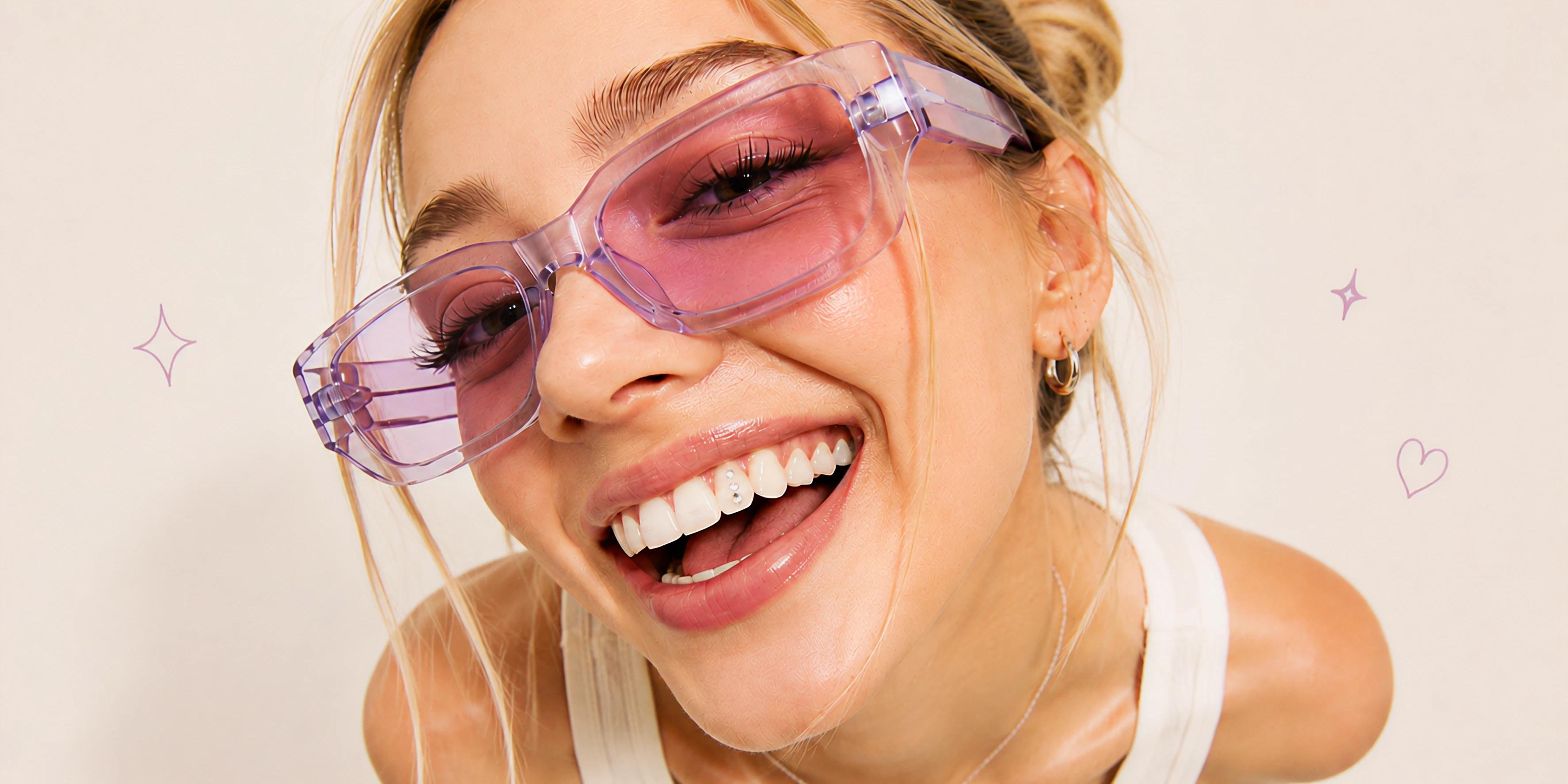 Bright smile with a tooth gem